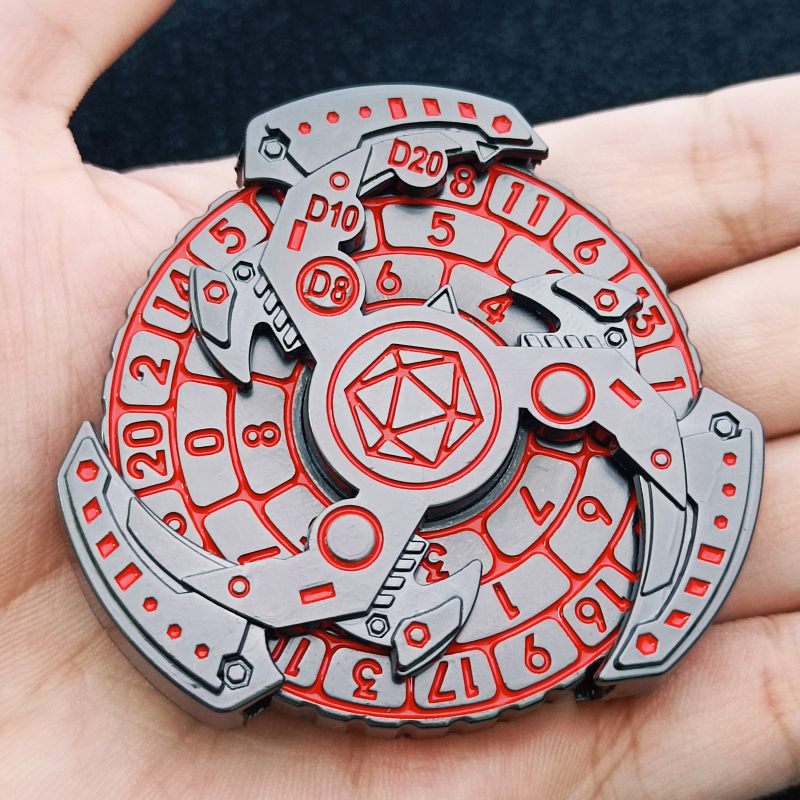 Mehaničke metalne rotirajuće kocke s metalnim diskom za Dungeons & Dragons i Cthulhu stolne igre