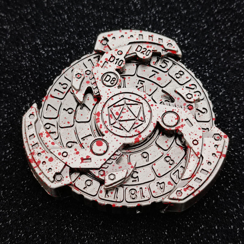 Mehaničke metalne rotirajuće kocke s metalnim diskom za Dungeons & Dragons i Cthulhu stolne igre