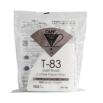 CAFEC V60 конус филтър хартия, Abaca, 100 листа, за ръчно филтриране на кафе, диапазон на изпичане: светъл до тъмен