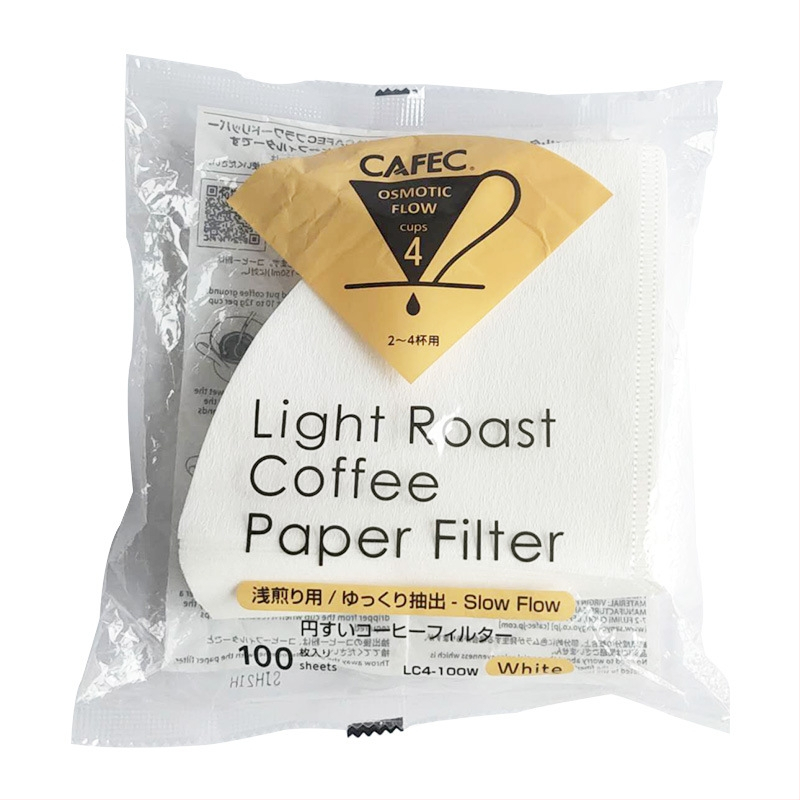 CAFEC filtrujúci papier V60 kužeľ, Abaca, 100 listov, pre ručné filtrovanie kávy, rozsah praženia: svetlo až tmavé