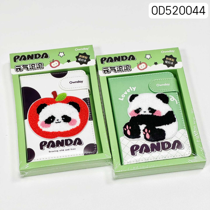 Блокнот Panda с бродерия и магнитно закопчаване – ограничено издание, сладък карикатурен стил за ученици