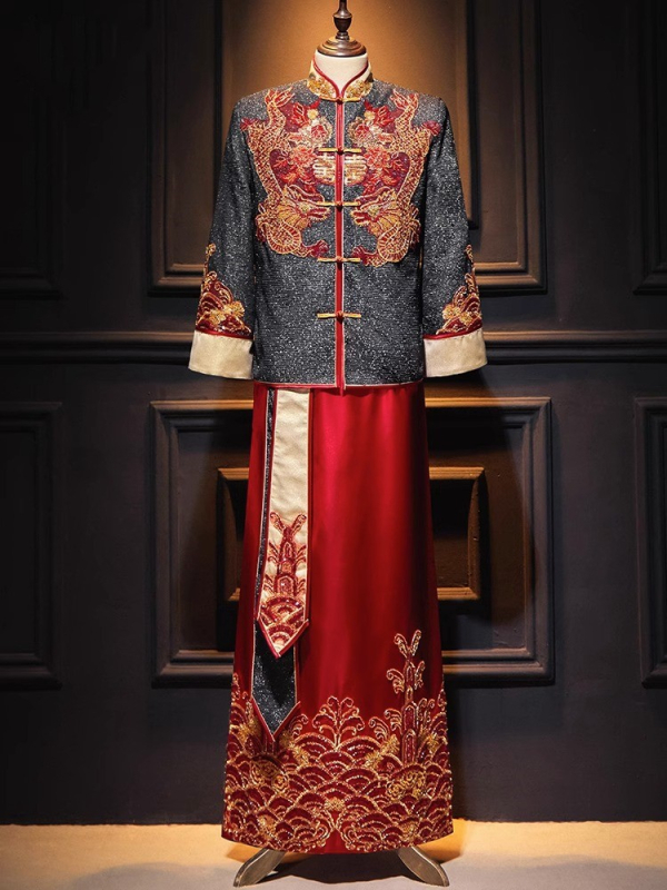 Muško Xiuhe odijelo za vjenčanje, kineski stil, 2026 novi model