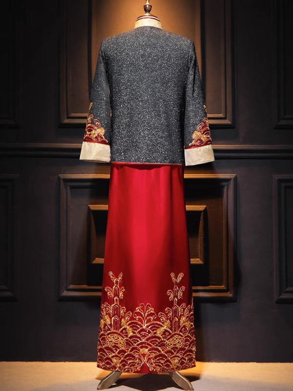 Muško Xiuhe odijelo za vjenčanje, kineski stil, 2026 novi model