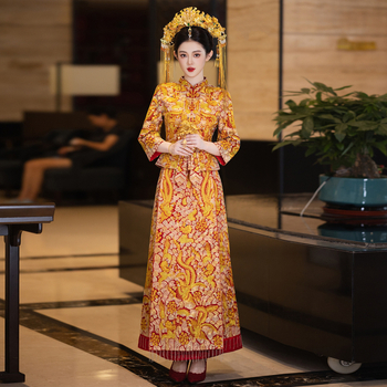 Vjenčana haljina Zmaj i Feniks, 2025 novi model, kineska tradicionalna svadbena haljina, luksuzni vjenčani outfit