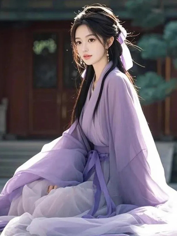 Purpurna Hanfu vila, 2026. model za odrasle, inspiriran Wei i Jin dinastijom, mala veličina, široki rukavi, set dugih haljina