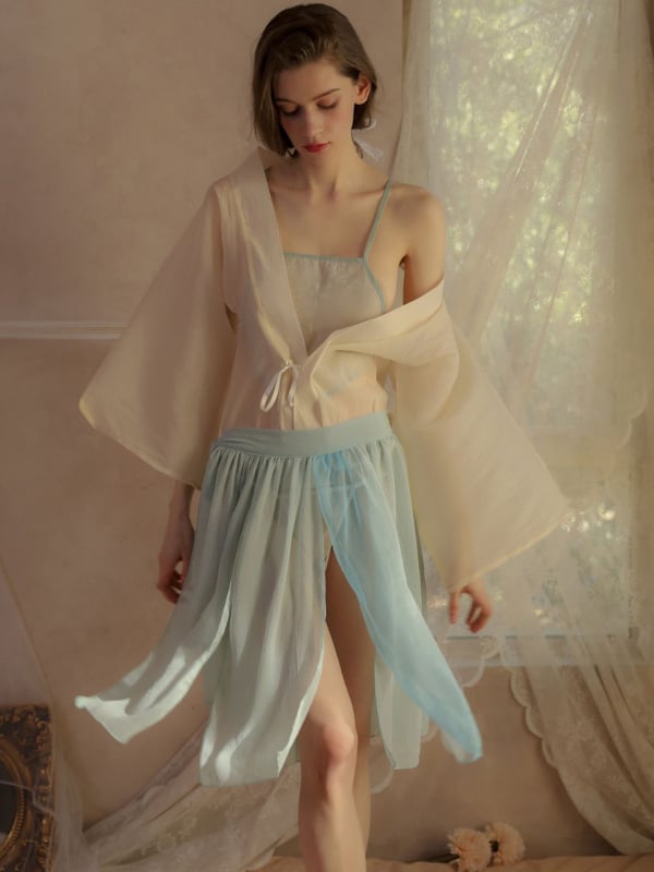 Xiucaisha Seksi antički Hanfu donje rublje – prozirne kućne pidžame s Bellyband set