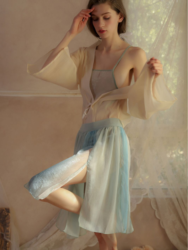 Xiucaisha Seksi antički Hanfu donje rublje – prozirne kućne pidžame s Bellyband set