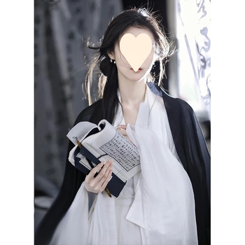 Hanfu komplet s ravnim rubom, ženski odjevni set u stilu Wei Jin wuxia, širokih rukava, tekuća ruqun suknja za fotografiranje