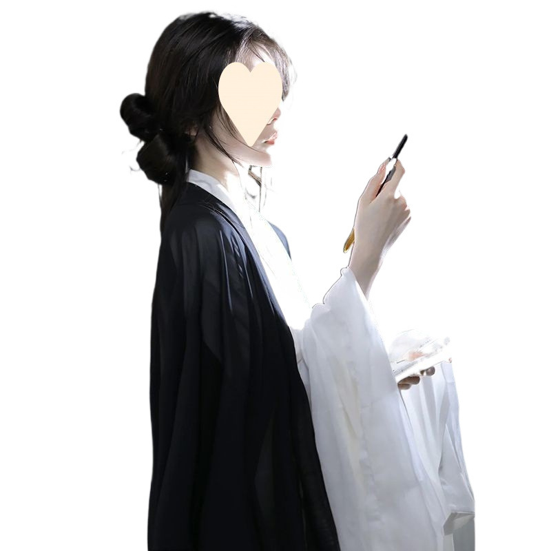 Hanfu komplet s ravnim rubom, ženski odjevni set u stilu Wei Jin wuxia, širokih rukava, tekuća ruqun suknja za fotografiranje