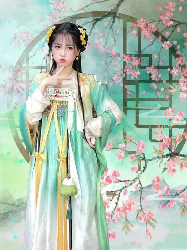 Hanfu reprodukcija Yongye Xinghe, Crni lotos Ling Miaomiao, klasični Hanfu drevni odjev, ruqun do prsa, za učenice, svakodnevno nošenje