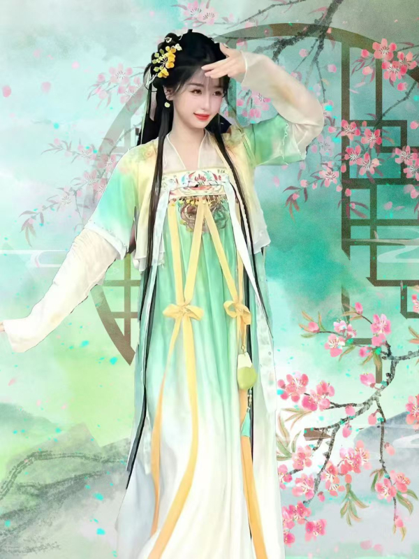 Hanfu reprodukcija Yongye Xinghe, Crni lotos Ling Miaomiao, klasični Hanfu drevni odjev, ruqun do prsa, za učenice, svakodnevno nošenje