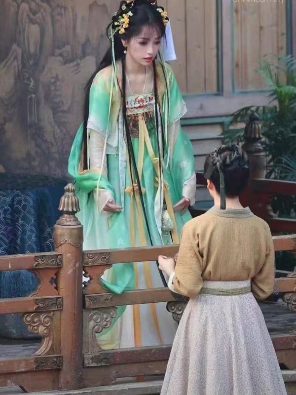 Hanfu reprodukcija Yongye Xinghe, Crni lotos Ling Miaomiao, klasični Hanfu drevni odjev, ruqun do prsa, za učenice, svakodnevno nošenje