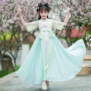 Dječja Hanfu haljina za djevojčice, proljetno-jesenski Tang stil, elegantan antički dojam