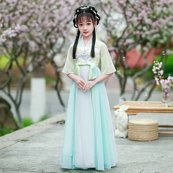 Dječja Hanfu haljina za djevojčice, proljetno-jesenski Tang stil, elegantan antički dojam