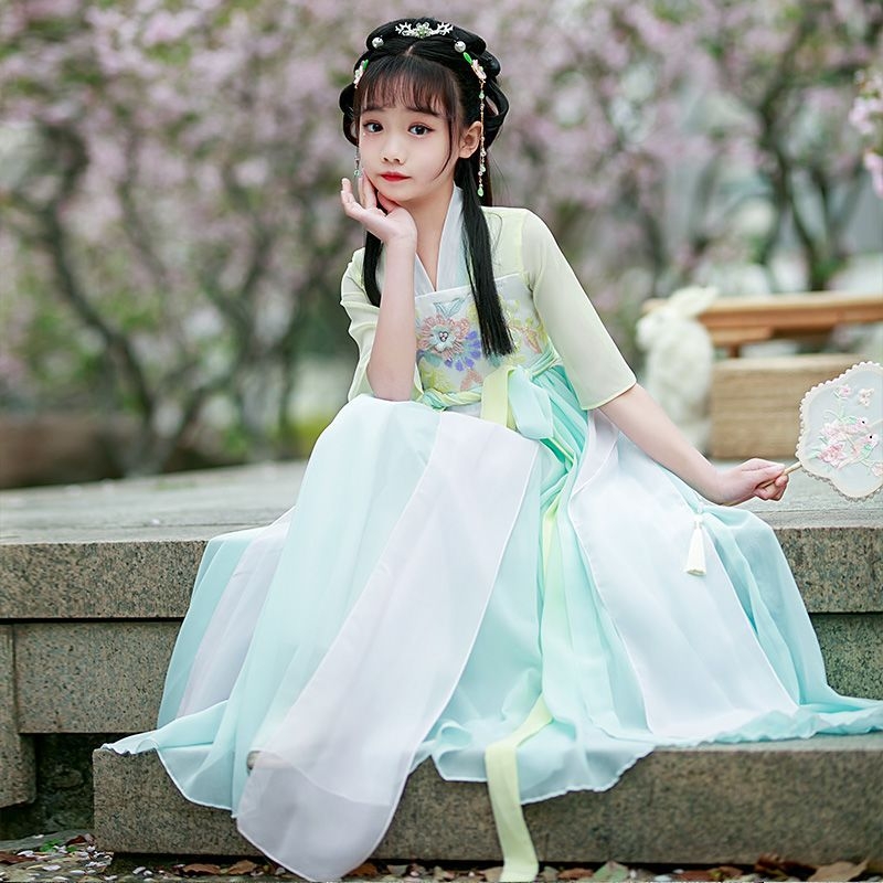 Dječja Hanfu haljina za djevojčice, proljetno-jesenski Tang stil, elegantan antički dojam