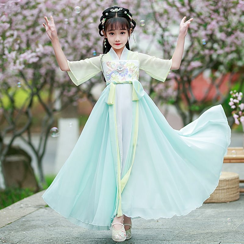Dječja Hanfu haljina za djevojčice, proljetno-jesenski Tang stil, elegantan antički dojam