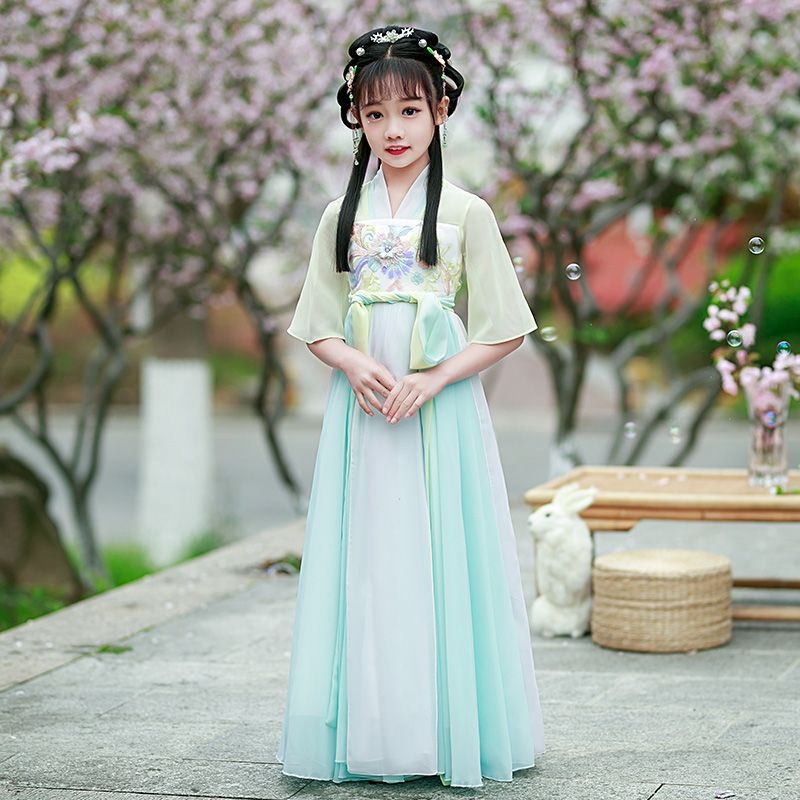 Dječja Hanfu haljina za djevojčice, proljetno-jesenski Tang stil, elegantan antički dojam