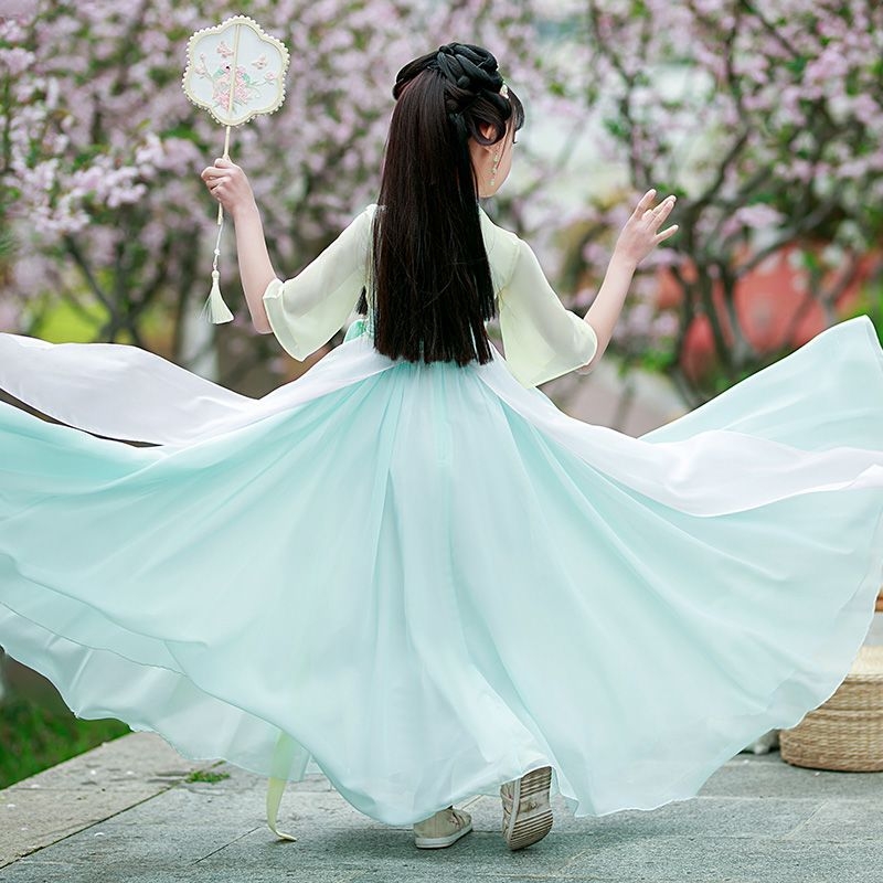 Dječja Hanfu haljina za djevojčice, proljetno-jesenski Tang stil, elegantan antički dojam
