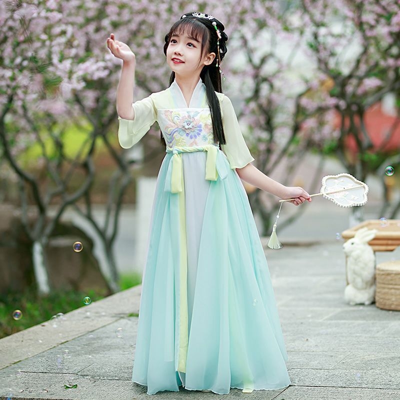Dječja Hanfu haljina za djevojčice, proljetno-jesenski Tang stil, elegantan antički dojam