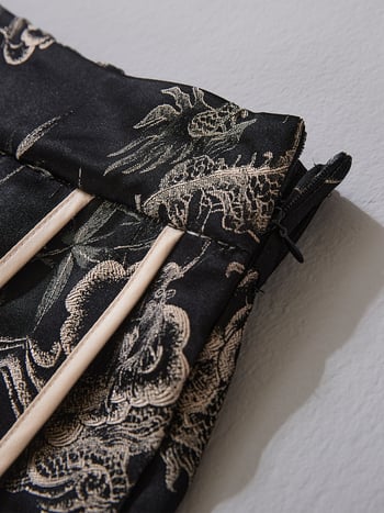 Hanfu inspirirana suknja s visokim strukom i elastičnim pojasom, otisak vintage tea dress suknje