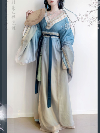 Ženski Hanfu u stilu Song-Tang, top s širokim rukavima i ravnim rubom, raskošno izvezen, svakodnevni elegantan komplet, drevni kostim za jesen