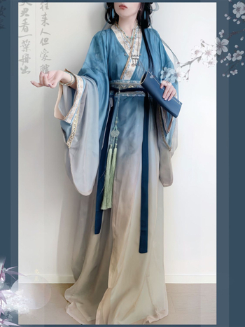 Ženski Hanfu u stilu Song-Tang, top s širokim rukavima i ravnim rubom, raskošno izvezen, svakodnevni elegantan komplet, drevni kostim za jesen