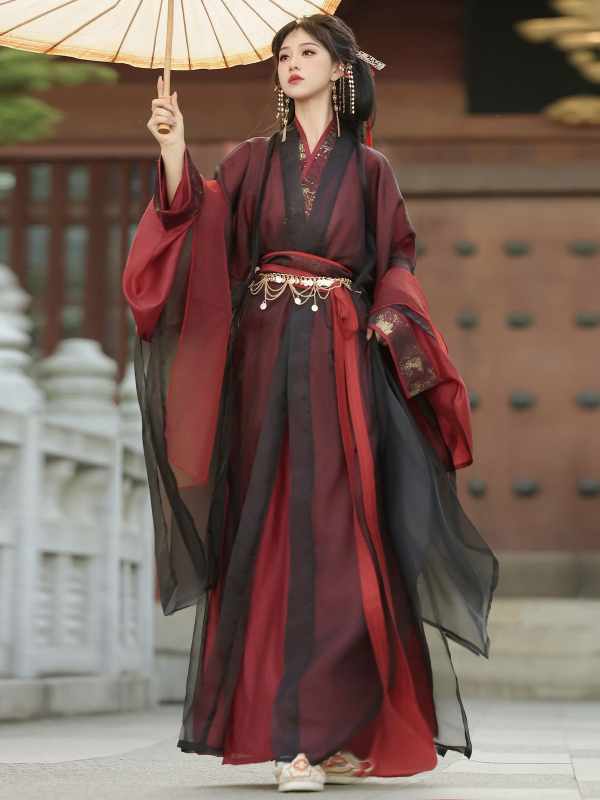 Ženski hanfu u stilu Wei i Jin, nadahnut Mulan, haljina s preklopljenim ovratnikom iz doba Vojnih Država, proljeće i ljeto