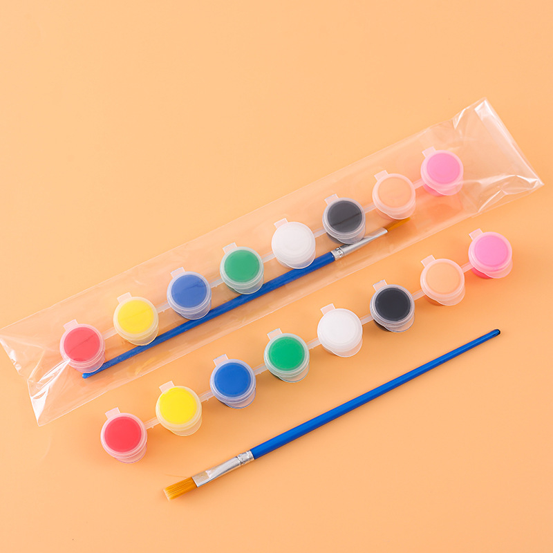 Cailey Set akrilnih boja 2 ml, 8 boja, s četkicom, OPP pakiranje, za bojanje lutaka