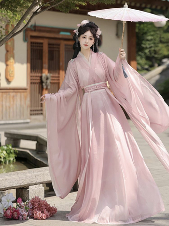 Hanfu haljina za žene, nadahnuta dinastijom Wei-Jin, model 2026, eterična s širokim rukavima, duljina do struka, izvezeno