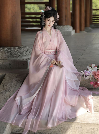 Hanfu haljina za žene, nadahnuta dinastijom Wei-Jin, model 2026, eterična s širokim rukavima, duljina do struka, izvezeno