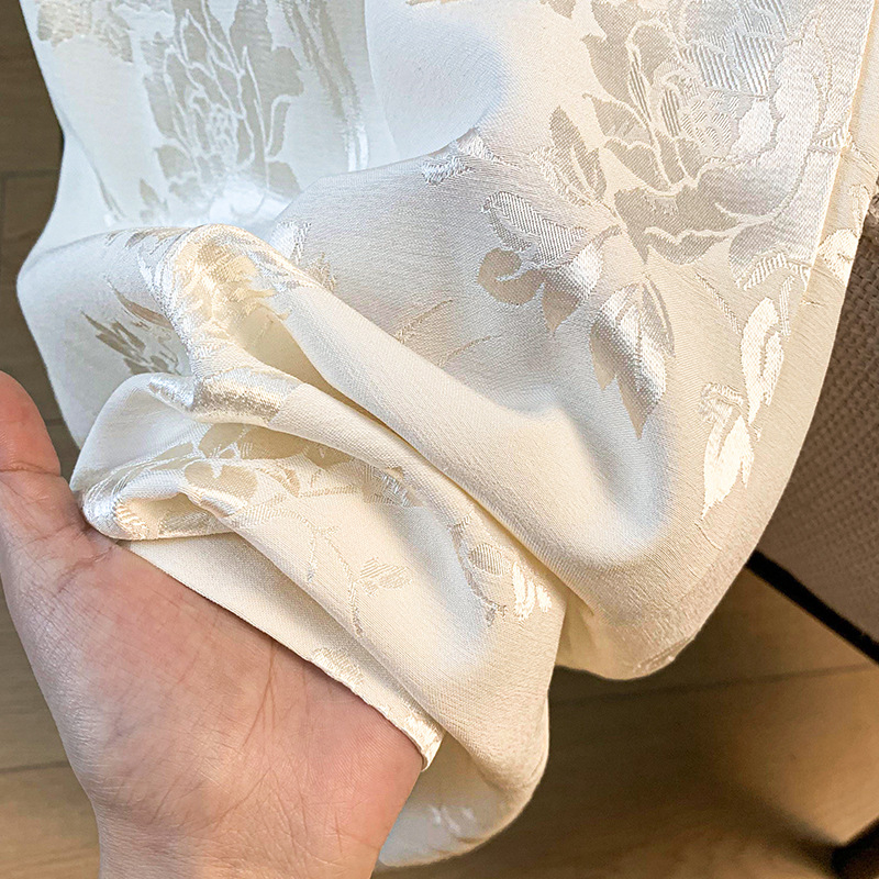 Unisex široke hlače u Hanfu stilu, od Tencela s jacquard izvezenim cvjetnim motivom