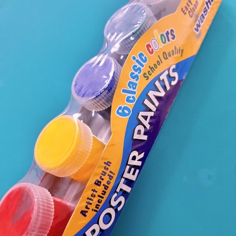 Dječji set boja za prste, perive, 12 boja, 20 ml po boji, set kistova