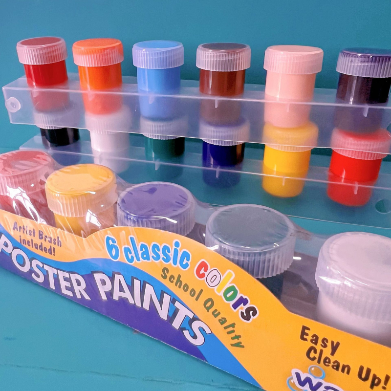 Dječji set boja za prste, perive, 12 boja, 20 ml po boji, set kistova