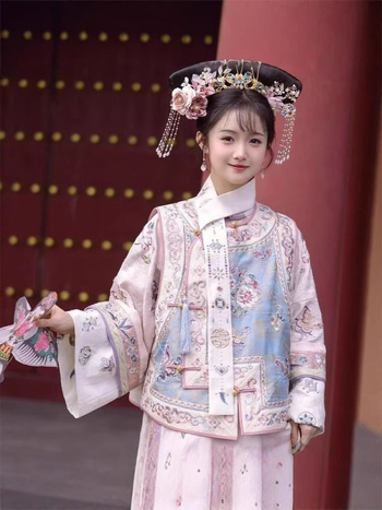 Ženski dvodijelni putni komad s otiskom u stilu dinastije Čing, cheongsam dvorska haljina, inspirirano princezom Yanji