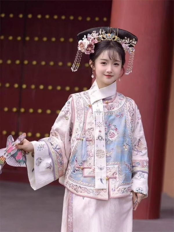 Ženski dvodijelni putni komad s otiskom u stilu dinastije Čing, cheongsam dvorska haljina, inspirirano princezom Yanji