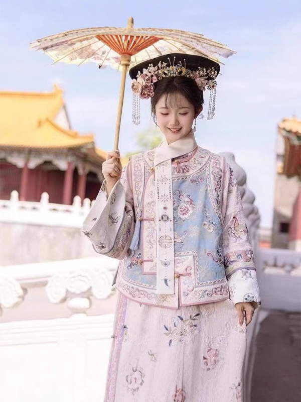 Ženski dvodijelni putni komad s otiskom u stilu dinastije Čing, cheongsam dvorska haljina, inspirirano princezom Yanji