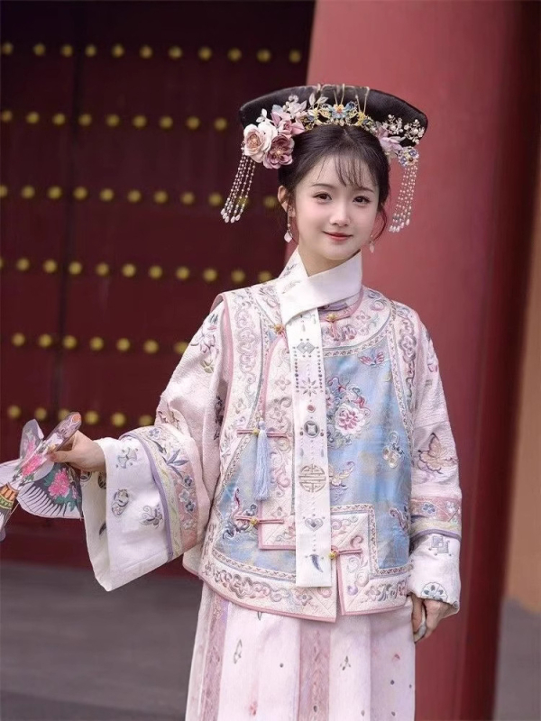 Ženski dvodijelni putni komad s otiskom u stilu dinastije Čing, cheongsam dvorska haljina, inspirirano princezom Yanji