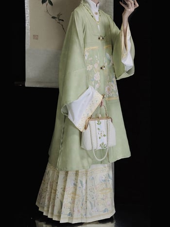 Ženski Hanfu u Ming stilu, dugi trodijelni set sa suknjom s konjskim licem za jesen-zimu