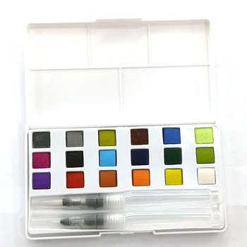 Set akvarela sa 18 boja za početnike, uključuje četke i prozirnu gouache