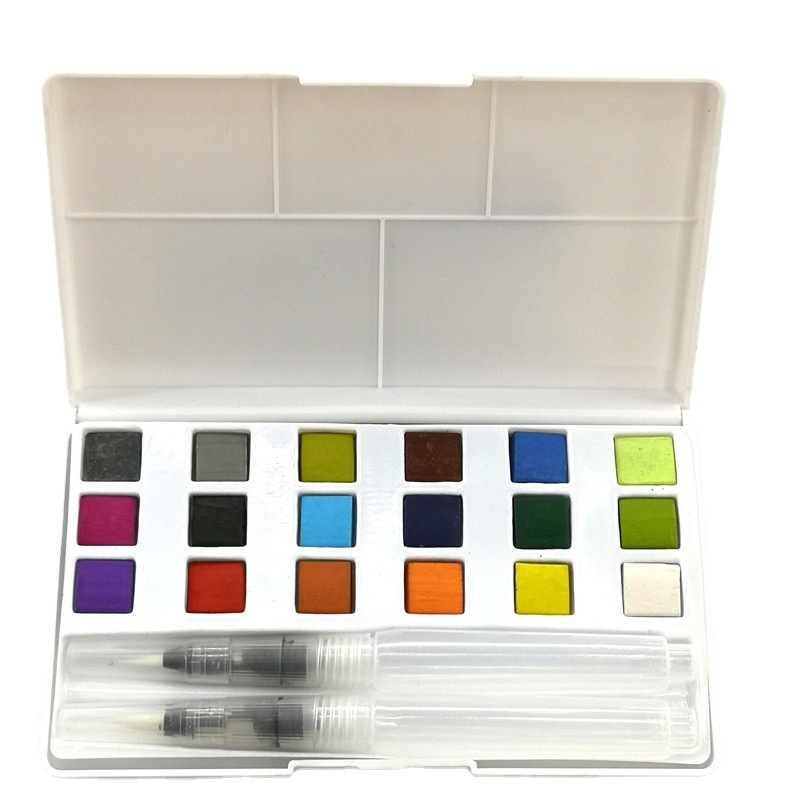 Set akvarela sa 18 boja za početnike, uključuje četke i prozirnu gouache