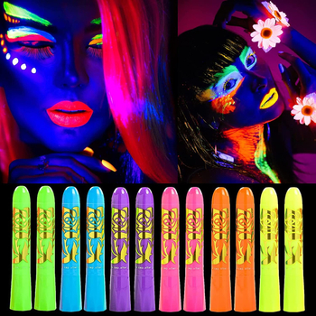 Set šminke za lice i tijelo s 6 boja, po dva komada za svaku boju, svjetleći vodeni makeup Halloween i zabave