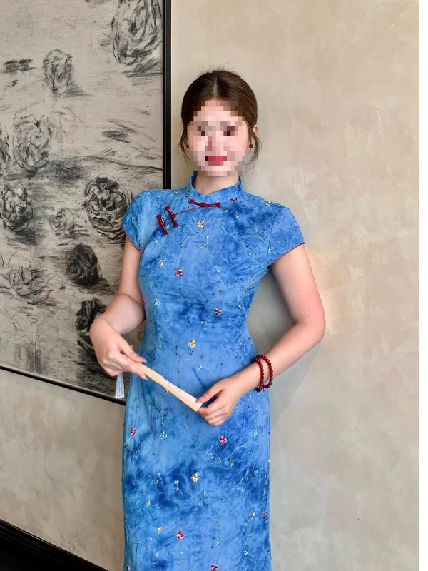 2025 nova kineskog stila izvezena Qipao haljina za žene, plus veličina, elegantna i vitka, gradijentni print