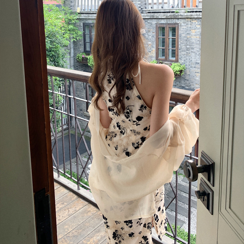 Rafinirana cheongsam haljina 2023 ljeto: duga, retro, halter izrez, francuski stil, midi
