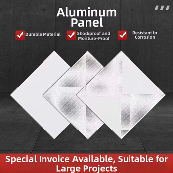 Hliníkové stropné panely 300×300 a 600×600, akustické panely pre školy, továrne, nemocnice a kancelárie – integrovaný stropný systém