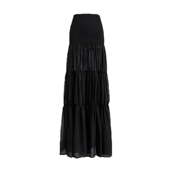 Na skladištu, Vintage inspirirano lagani luksuz, niski struk, dvostruki sloj volana, duga A-linijska suknja, blago prozirna, Francuski stil oblikovanja