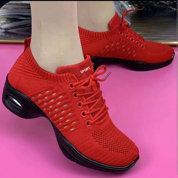 Női square dance cipő tavasz-őszi szezonra, légpárnás talppal, könnyű talp, középmagas sarok, minden szezonra