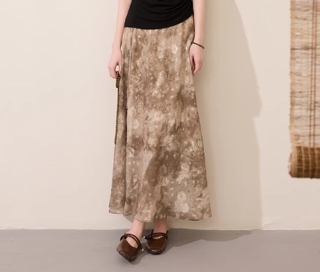 Proljetna 2025 kineskog stila jacquard uzorak fishtail midi suknja za žene – D401DC10IQ00
