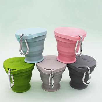 Ceașcă pliabilă din silicon, 180 ml, cu design de labă de pisică, călătorie portabilă, culoare unică
