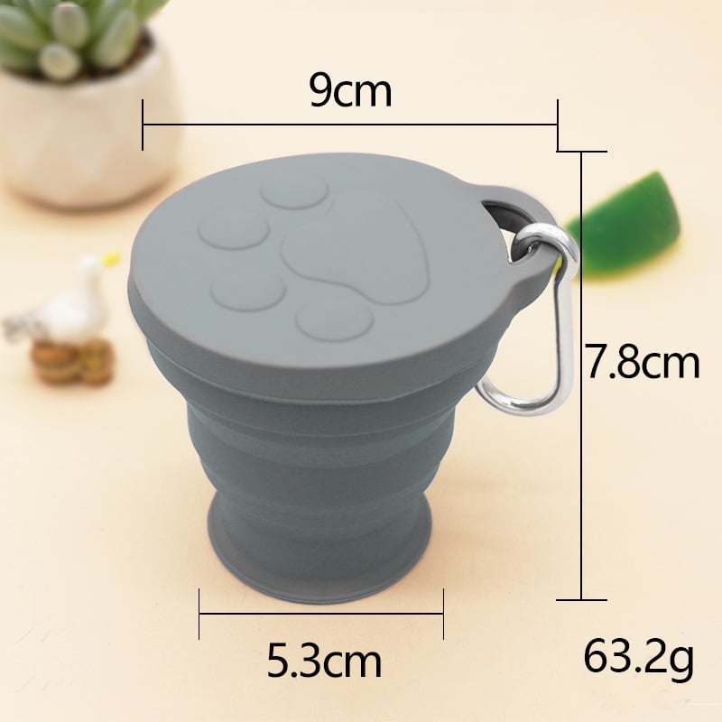 Ceașcă pliabilă din silicon, 180 ml, cu design de labă de pisică, călătorie portabilă, culoare unică