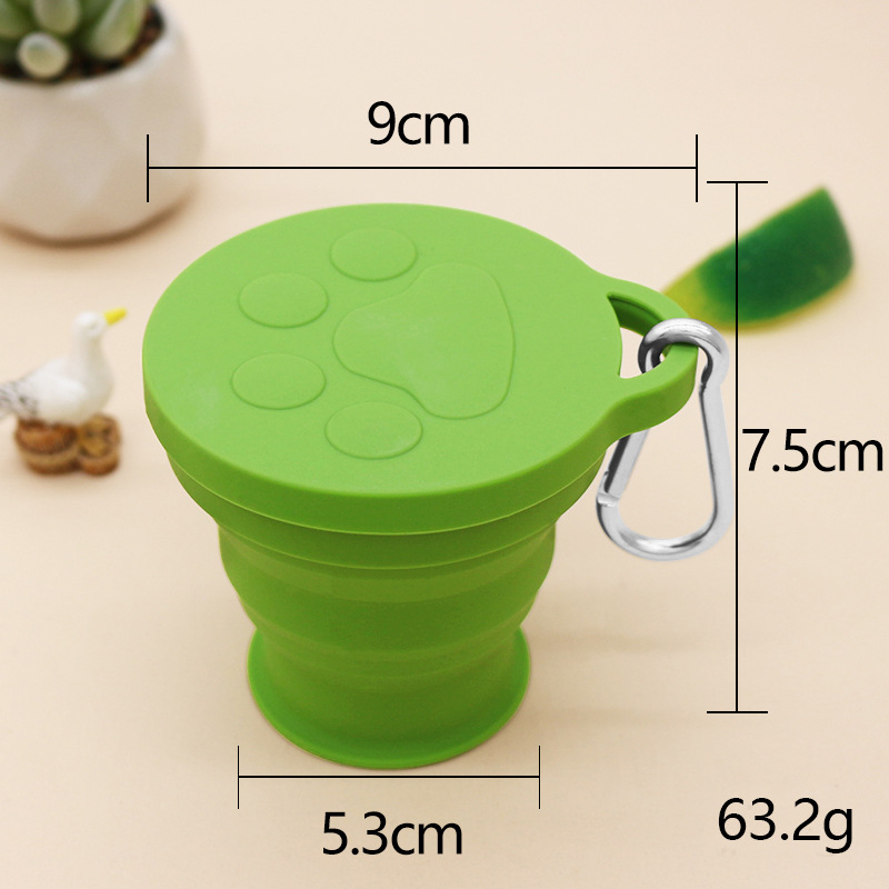 Ceașcă pliabilă din silicon, 180 ml, cu design de labă de pisică, călătorie portabilă, culoare unică